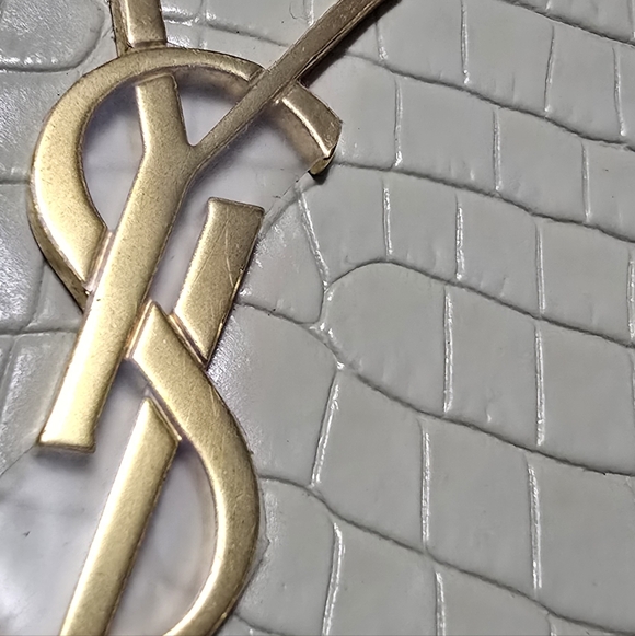New! AUTHENTICATED YSL Saint Laurent Kate Chain Wallet With Tassel Crema Soft - Picture 11 of 16